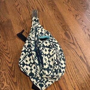 Kavu Navy and White Patterned Sling Bag